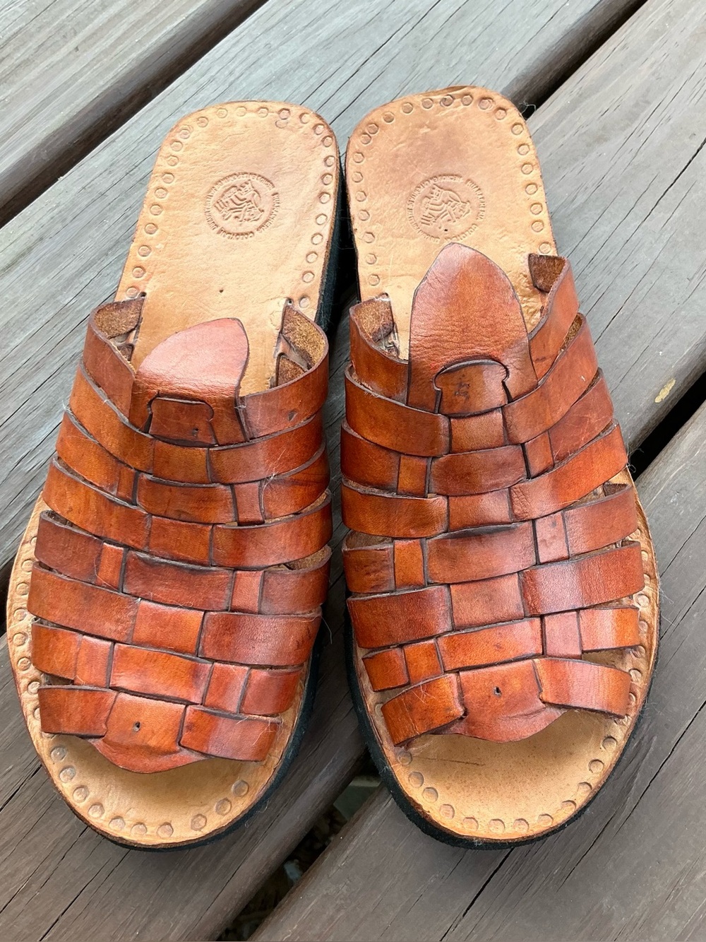 Handwoven Leather Huarache Slides - Tan/Brown 🤎🤎